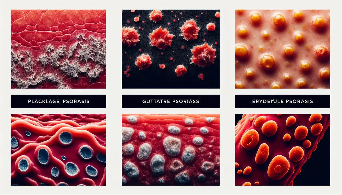 6 pictures of diff. psoriasis